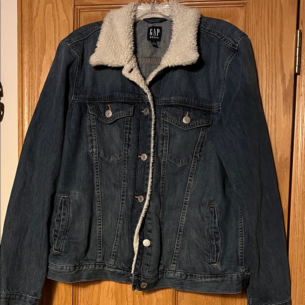 VINTAGE Gap Denim Sherpa Button-Down Jacket